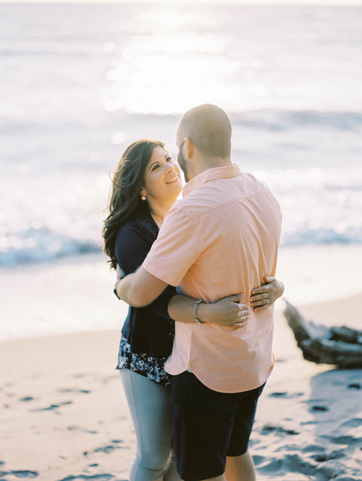 engagement session at sunset on the beach